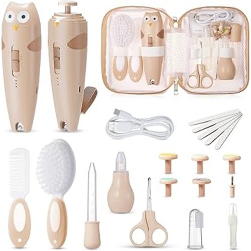 Lictin Baby Grooming Kit, 25 in 1 Baby Electric Nail Trimmer Set, Safe Baby Nail File with Auto Light, Baby Nail Kit Newborn Nursery Healthcare Kit, Portable Baby Care Kit for Infant Toddlers Boys Girls, Baby Registry Shower Gift