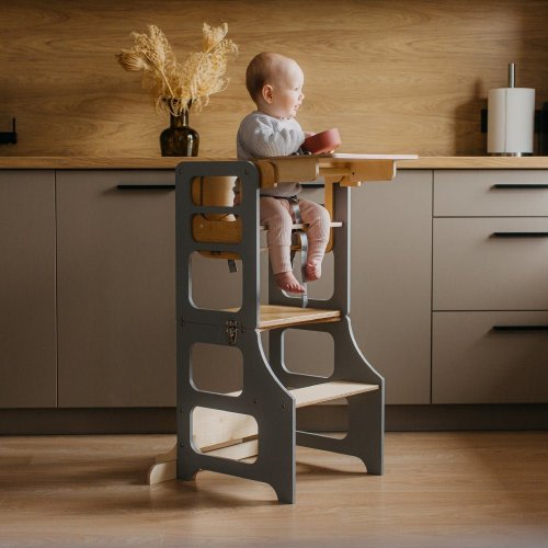 Foldable kitchen tower high chair – Duck Woodworks