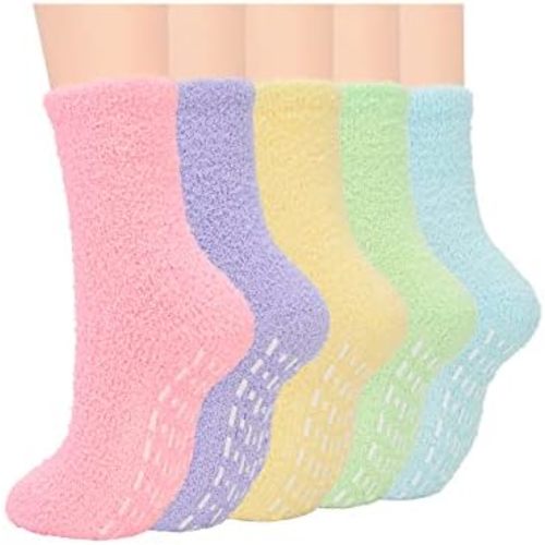 Century Star Anti Slip Plush Slipper Grip Soft Socks Women Yoga Pilates Soft Warm Cozy Socks For Christmas