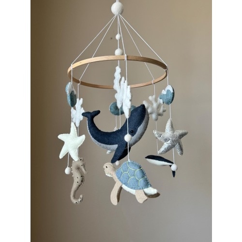 Ocean Mobile, ocean baby mobile boy, nautical mobile, ocean nursery mobile, felt Whale mobile, ocean crib Mobile, nautical baby shower
