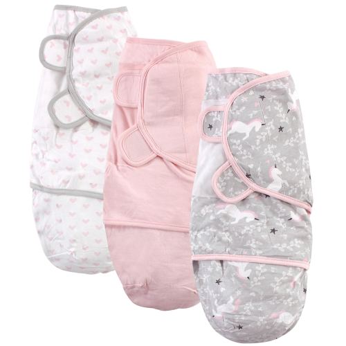 Hudson Baby Infant Girl Cotton Swaddle Wrap, Gray Unicorn, 0-3 Months - Gray Unicorn - 0-3 Months