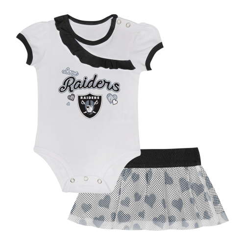 Newborn & Infant Las Vegas Raiders Love My Team Bodysuit & Skirt Set