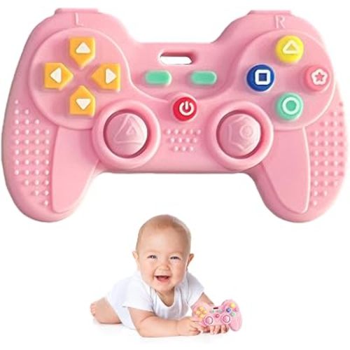 Hooku Silicone Teething Toys for Babies 0-6 Months, Teethers for Babies 6-12 Months, Remote Teether for Baby, Sensory Toys for Babies, Baby Chew Toys