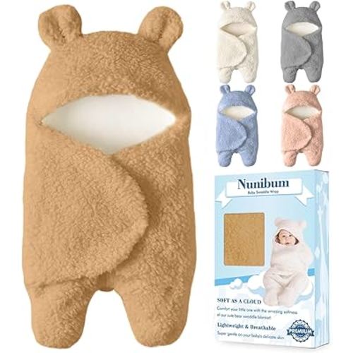 Amazon.com: Nunibum Baby Swaddle Blanket Boys Girls Cute Bear Plush Essential Receiving Blanket Ultra-Soft Newborn Registry Sleeping Wraps for Infant 0-6 Months - Brown : Baby