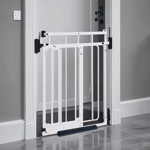 Pet Safety Gate with Tripping Deflector, Adjustable Width Pet Isolation Fence for Indoor Use, Baby and Dog Barrier for Doorways and Stairs