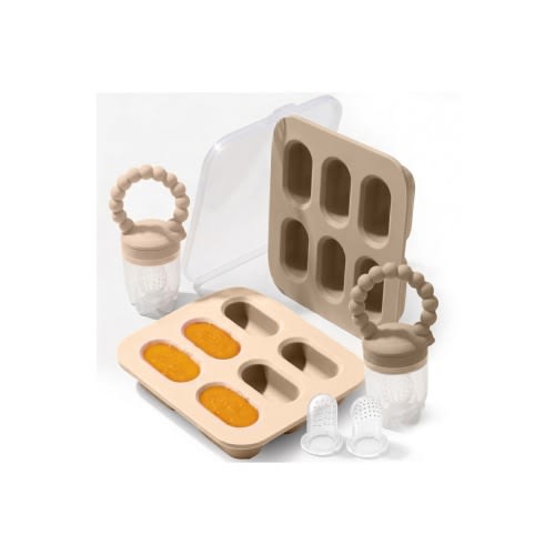 Safe Convenient Silicone Baby Fruit Feeders Dishwasher Safe Freezer Tray Set