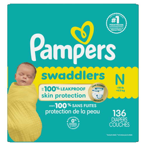 Pampers Swaddlers Diapers, Super Econo Pack, Size Newborn-7, 144-72 Count - Walmart.ca
