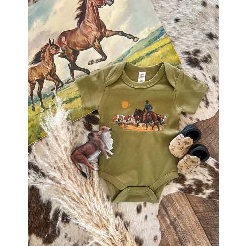 Rancher Cowboy Onesie/ Tee (little kid)(green) – theFRINGEDpineapple