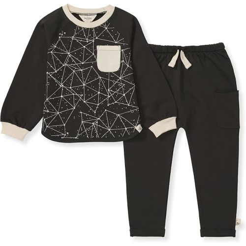 Burt's Bees Baby baby-boys Shirt and Pant Set, Long Sleeve Top & Bottom Outfit Bundle, 100% Organic Cotton