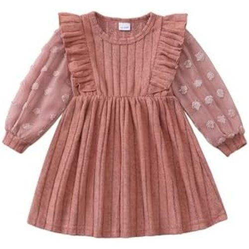Toddler Girl Fall Dress Baby Long Sleeve Sweater Dresses Kids Holiday Outfits Cute Girls Winter Clothes