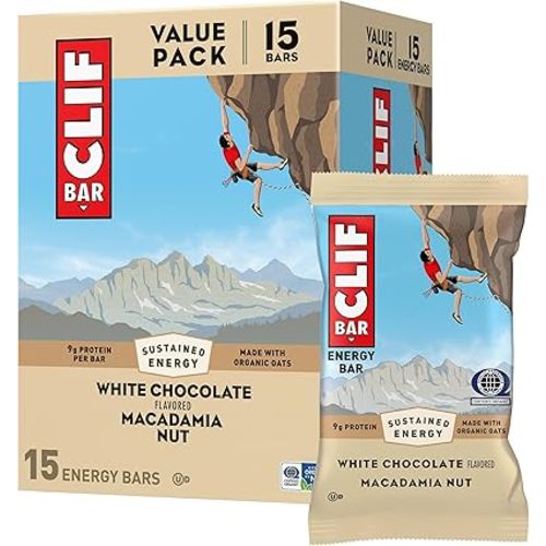CLIF BAR Protein Energy Bars, White Chocolate Macadamia Nut, 15ct