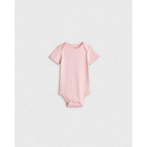 100% Organic Cotton Short Sleeve Bodysuit - Baby in Baby Pink