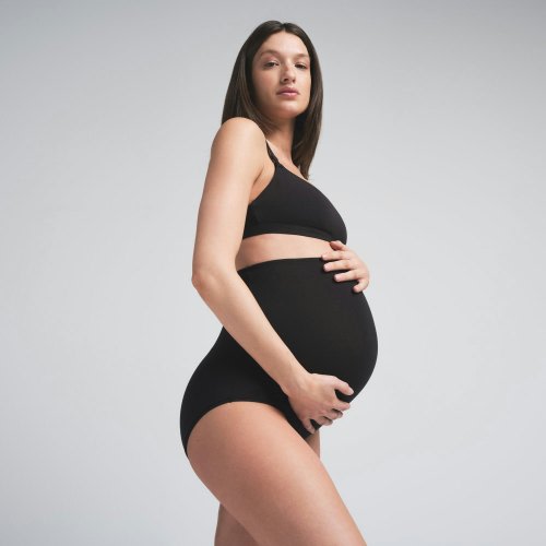 COTTON JERSEY MATERNITY HIGH-WAISTED BRIEF | SOOT | SKIMS