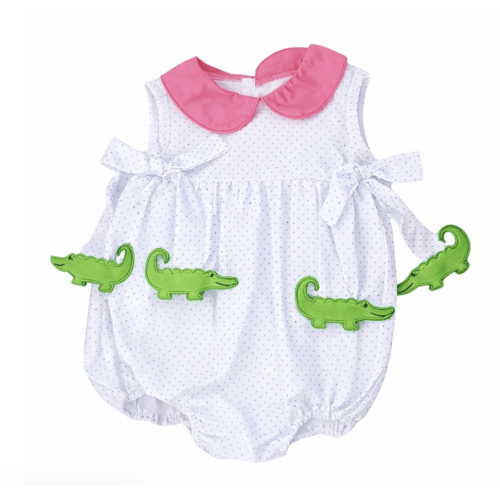 Alligator Side Tie Bubble | Posh Tots Children's Boutique