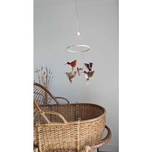 Needle Felted Hummingbird Baby Mobile: Wool Nursery Decor