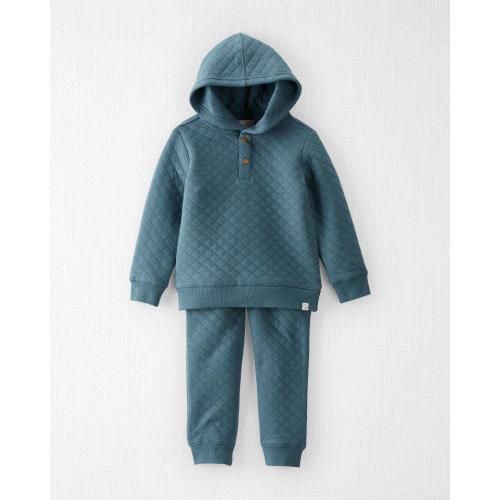 Toddler 2-Piece Quilted Hoodie Set Made With Organic Cotton - 4T - Style,Brooklyn Blue