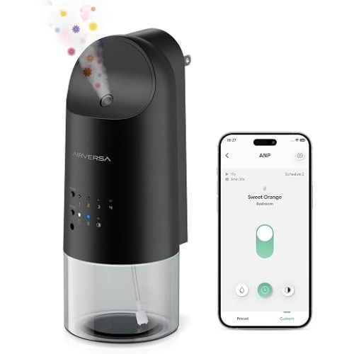 Airversa ANP Smart Plug in Wall Waterless Essential Oil Diffuser, Black
