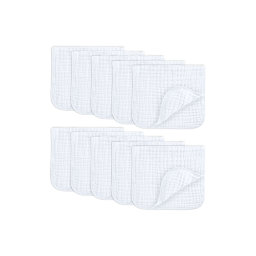 Muslin Burp Cloths - Pack of 10