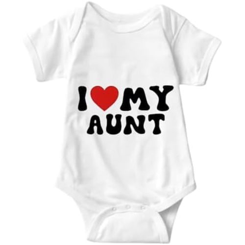 I Love My Auntie Uncle Baby Bodysuit Pregnancy Announcement Newborn Outfits Romper Infant