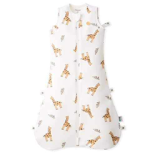 Momcozy Sleep Sack for Baby 6–12 Months, 1.5 TOG Baby Wearable Blanket with Supportive Plush Filling, Two-Way Zipper for Easy Diaper Changes, Snap-Fit Design for Growing Babies, Medium, Giraffe