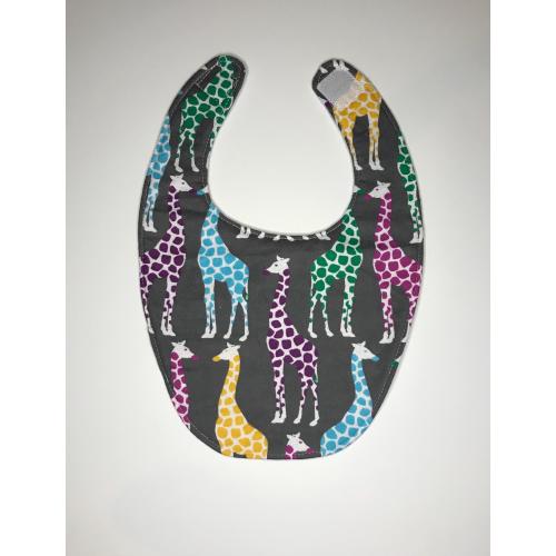 Giraffes flannel baby bib