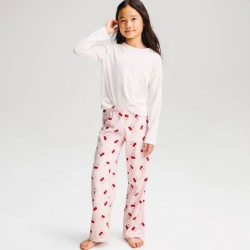 Girls' Treats Cafe Long Sleeve Shirt and Pants 2pc Pajama Set - Cat & Jack™ Cream/Pink M