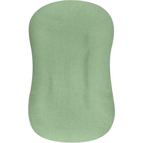 Hooyax Muslin Baby Lounger Cover 1 Pack, 100% Cotton Soft & Breathable Infant Lounger Covers Only for Newborn (Green)