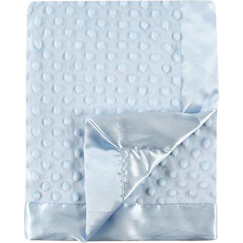 Hudson Baby Unisex Baby Plush Mink Blanket, Powder Blue, One Size