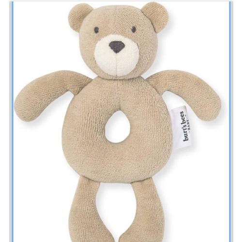Burt's Bees Baby Unisex Infant Rattle Toy, Nursery Sensory Animal Plush Made with 100% Organic Cotton Shell and Polyester Fill, Sweet Bear, Bunny, or Dog Stuffed Animals for Babies