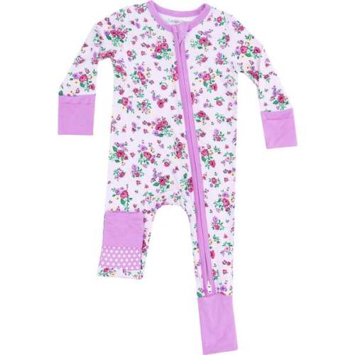 2 Way Zipper Romper, Preppy Roses - Angel Dear | Maisonette