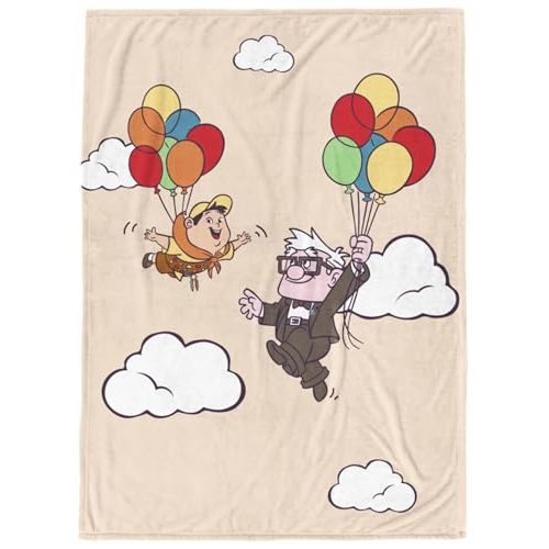 Jay Franco Kids Plush Throw Blanket – Soft & Cozy Fleece Throw for Bedroom & Couch Décor, Official Licensed Product, Orange - Up, 60x90 - Large Blanket