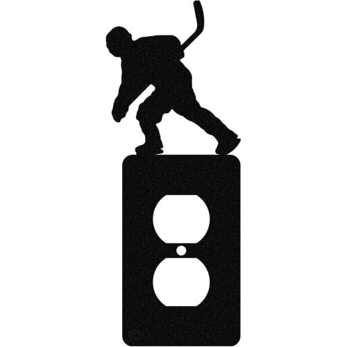 Hockey Single Duplex Wall Plate (Single Power, Black)