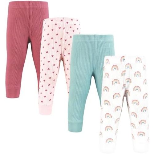Hudson Baby Unisex Baby Thermal Tapered Ankle Pants 4pk, Acorn Botanical