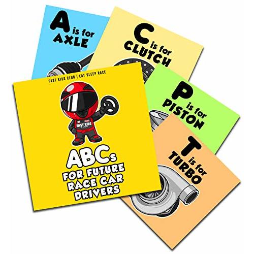 ABC's For Future Race Car Drivers Alphabet Book (Baby Book, Children's Book, Toddler Book, Kids Book)