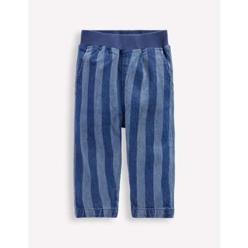 Denim Pull-on Pants-Denim Stripe