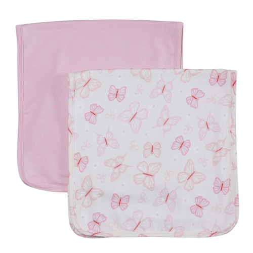 2pc Burp Cloth Set | Blooming Butterflies