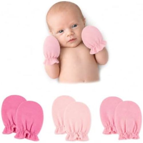 Baby Mittens Newborn Cotton No Scratch Soft Newborn Mittens Gloves for Boys and Girls 0-6 months, Baby Essentials