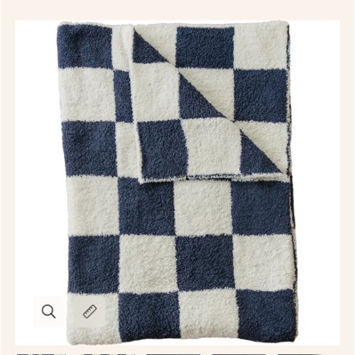 Navy Checkered Plush Blanket – SBG Co.