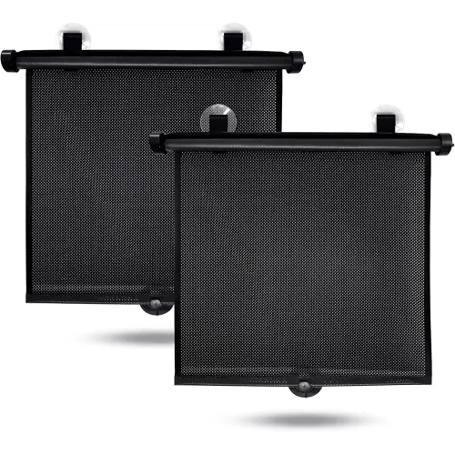 EcoNour Car Window Shades for Baby (2 Pack) 2024 Updated | Car Shades for Side Window | Comes with Enhanced Suction Cups & Large Clips for Durability | Baby Car Accessories (15" x 17")…