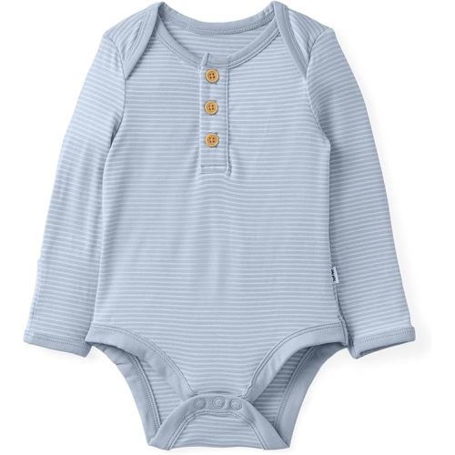 Little Sleepies Newborn Henley Bodysuit, Soft Viscose from Bamboo Long Sleeve Bodysuit for Baby Boys & Girls, Baby Clothes