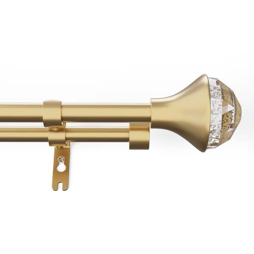 Mainstays Kids 3/4" Gold Faceted Gem Adjustable Double Curtain Rod, 48"-84"