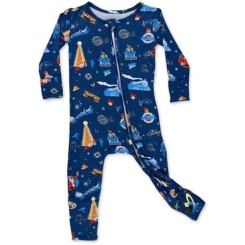 Bellabu Bear the Polar Express Rayon from Bamboo Convertible Footie for Baby Boys & Girls