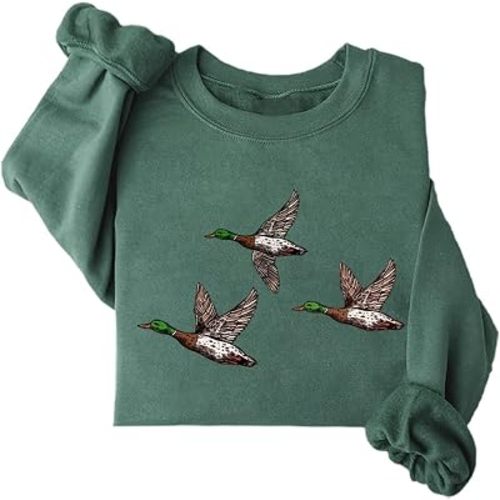Duck Sweatshirt Flying Mallards Sweatshirt Camouflage Duck Camo Hunting Hoodie Hunting Season Shirt