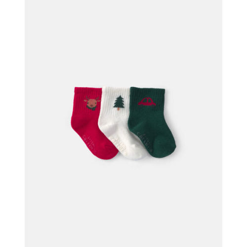 Baby Boy 3-Pack Christmas Icon Booties - Red/White/Green | Carter's