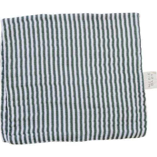Green Striped Muslin Burp Cloth