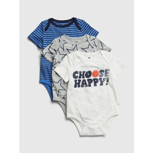 Baby 100% Organic Cotton Mix & Match Bodysuit (3-Pack) in new off white, size: 6-12 M