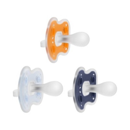 Dr. Brown's Advantage One Piece Silicone Pacifiers 6 -18m - Blue - 3pk: BPA-Free