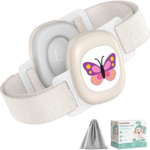 YomauiYee Baby Earmuffs,Baby Noise Cancelling Headphones with Butterfly Pattern, Infant Ear Protection for Toddler 0-48 Months,Infant Travel Essentials for Airplane/Improves Sleep