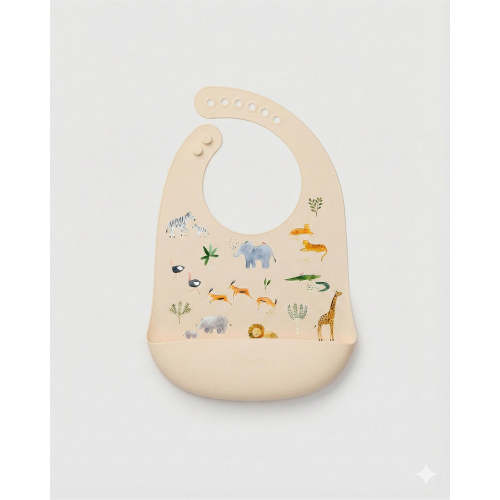 Silicone Bib Printed - Safari Jungle
