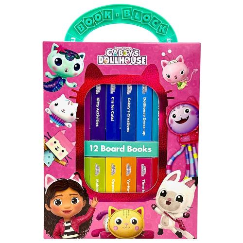DreamWorks Gabby’s Dollhouse - My First Library Board Book Block 12-Book Set - First Words, Alphabet, Numbers, and More! - PI Kids